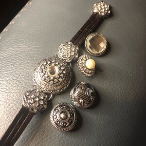 Elegant Silver and Dark Brown Women's Bracelet